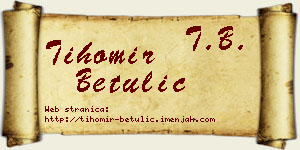 Tihomir Betulić vizit kartica